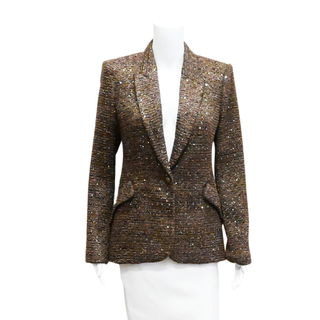 L'AGENCE | Chocolate Chamberlain Tweed Blazer