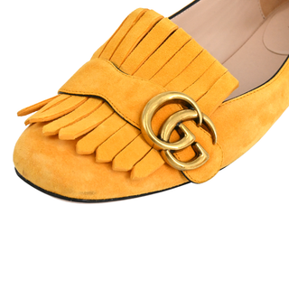 GUCCI | GG Marmont Suede Fringe Flats