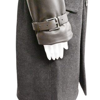 RALPH LAUREN | Brown Leather Trim Trench Coat