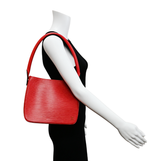 Red Epi Leather Looping Shoulder Bag