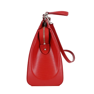 Red Brea Epi Leather Satchel Bag