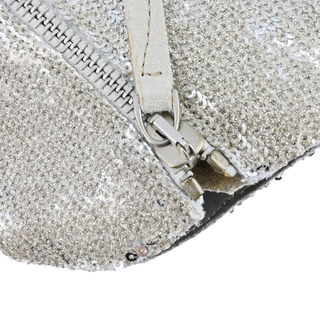 GOLDEN GOOSE | Silver Glitter Zip Ankle Booties