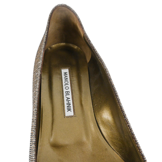 MANOLO BLAHNIK | Hangisi Metallic Embellished Pointed Flats