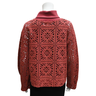 SEE BY CHLOE | Maroon Eyelet Knit Sweater