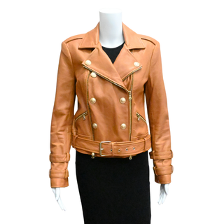 L'AGENCE | Billie Cognac Leather Jacket