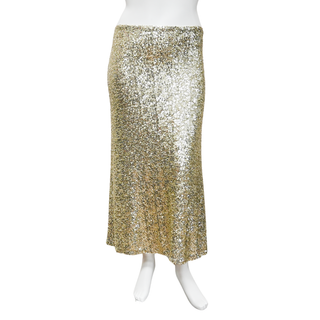 ALICE + OLIVIA | Pale Gold Sequin Midi Skirt