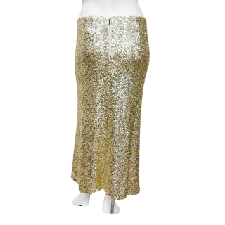 ALICE + OLIVIA | Pale Gold Sequin Midi Skirt