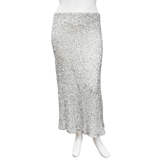 ALICE + OLIVIA | Champagne & Silver Sequin Midi Skirt