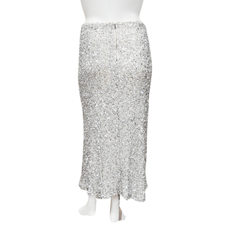 ALICE + OLIVIA | Champagne & Silver Sequin Midi Skirt