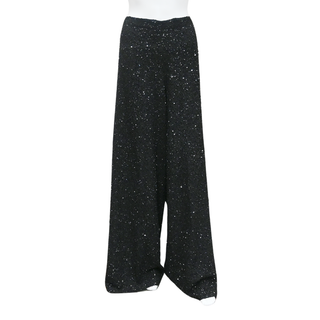 ALICE + OLIVIA | Black Sequin Wide-Leg Pants