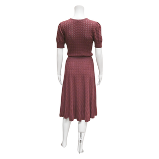 RALPH LAUREN | Burgundy Knit A-Line Dress