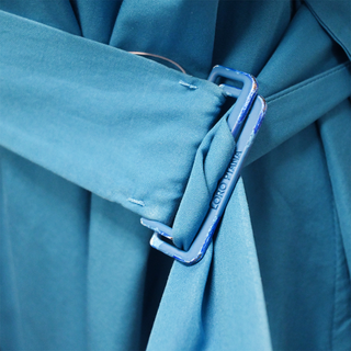 LORO PIANA | Blue Belted A-Line Midi Dress