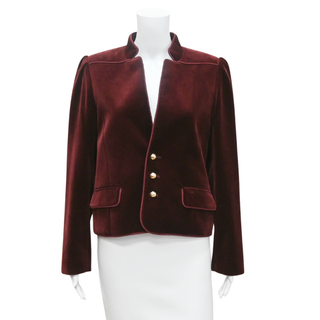 CELINE | Burgundy Velvet Crop Jacket