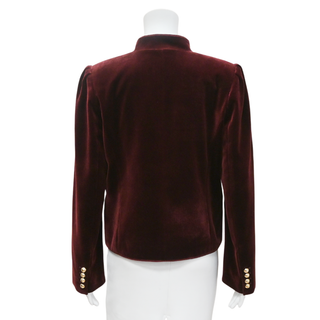 CELINE | Burgundy Velvet Crop Jacket