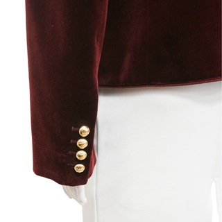 CELINE | Burgundy Velvet Crop Jacket