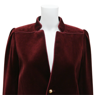 CELINE | Burgundy Velvet Crop Jacket