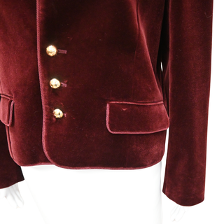 CELINE | Burgundy Velvet Crop Jacket