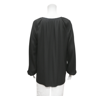 THEORY | Black Silk Long Sleeve Blouse