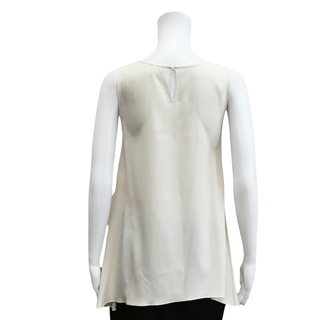 BRUNELLO CUCINELLI | Cream Silk Sleeveless Blouse