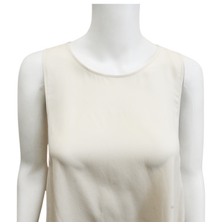 BRUNELLO CUCINELLI | Cream Silk Sleeveless Blouse