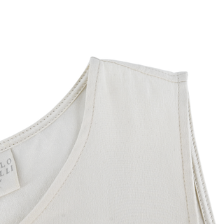 BRUNELLO CUCINELLI | Cream Silk Sleeveless Blouse