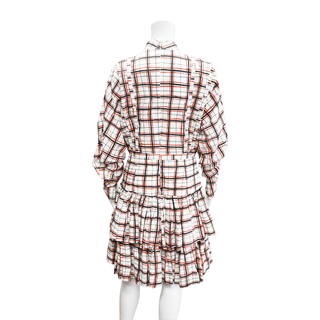 ROCHAS | Black & Red Check Layered Dress