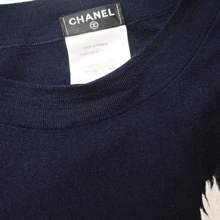 CHANEL | Embroidered Feather Cashmere-Blend Top