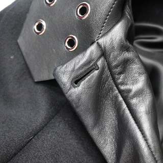 BALENCIAGA | Black Wool-Blend Buckled-Neck Coat