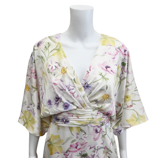 THEIA | Printed Charmeuse Kimono Dress