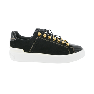 BALMAIN | B-Court Patent & Suede Sneakers