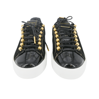 BALMAIN | B-Court Patent & Suede Sneakers