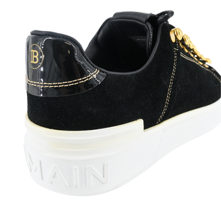 BALMAIN | B-Court Patent & Suede Sneakers