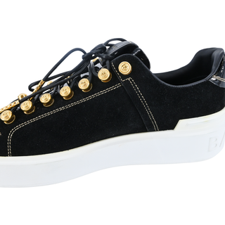 BALMAIN | B-Court Patent & Suede Sneakers