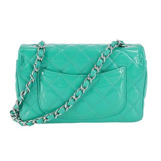 CHANEL | Turquoise Patent Mini Classic Single Flap Bag