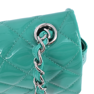 CHANEL | Turquoise Patent Mini Classic Single Flap Bag