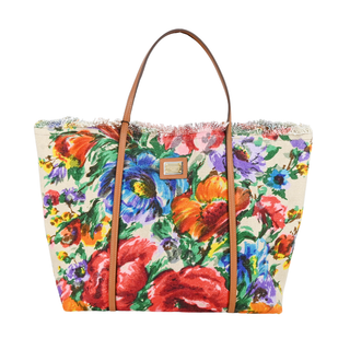 DOLCE & GABBANA | Miss Escape Floral Canvas Tote Bag