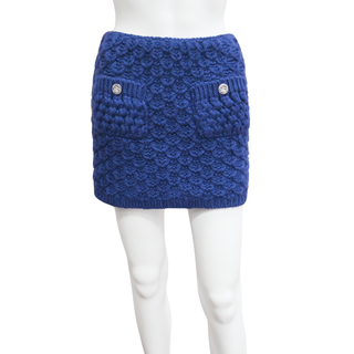 CHANEL | Blue Knit Mini Skirt