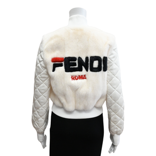 FENDI | Off-White Mink Logo Bomber Jacket