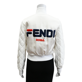 FENDI | Off-White Mink Logo Bomber Jacket