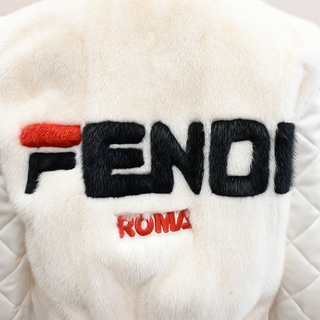 FENDI | Off-White Mink Logo Bomber Jacket