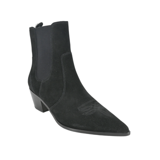 PAIGE | Black Suede Chelsea Booties