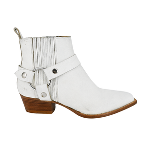 FRYE | Modern Harness White Leather Booties