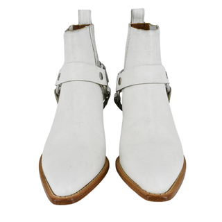 FRYE | Modern Harness White Leather Booties