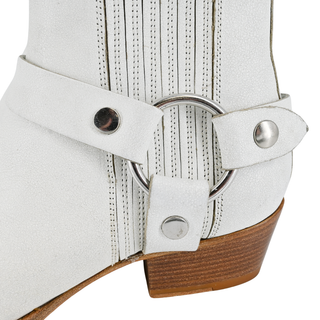 FRYE | Modern Harness White Leather Booties