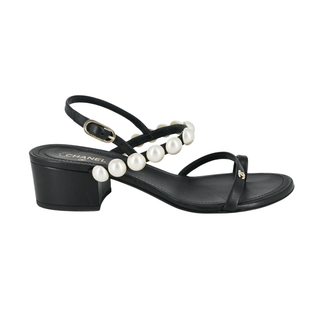 CHANEL | Strappy Pearl Leather Sandals