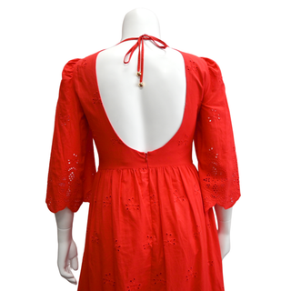 BORGO DE NOR | Red Carla Broderie Anglaise Dress