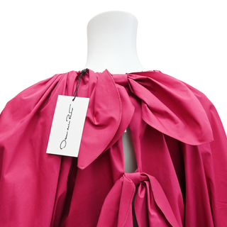 OSCAR DE LA RENTA | Shirred Poplin Bow Back Blouse