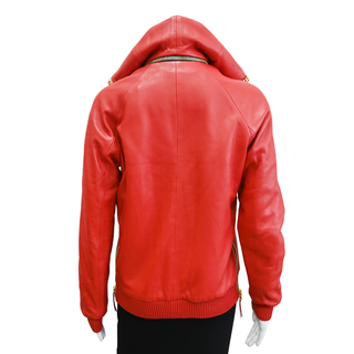 GIUSEPPE ZANOTTI | Red Leather Chain Jacket