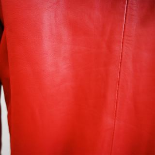 GIUSEPPE ZANOTTI | Red Leather Chain Jacket