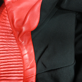 GIUSEPPE ZANOTTI | Red Leather Chain Jacket